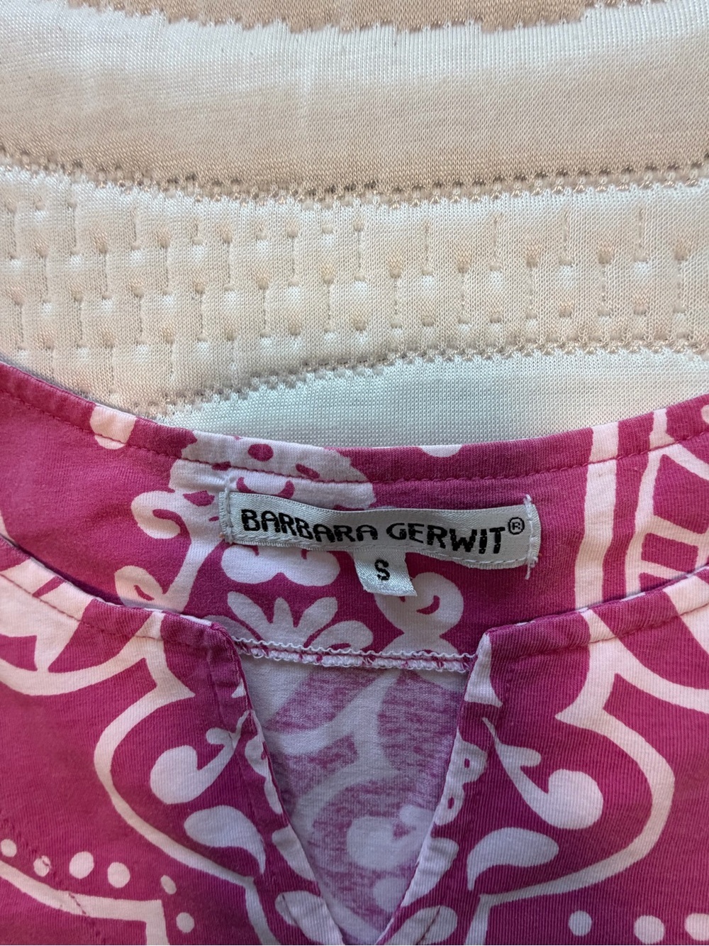 Barbara Gerwitt Fuschia Paisley Cotton Tunic - Picture 6 of 6